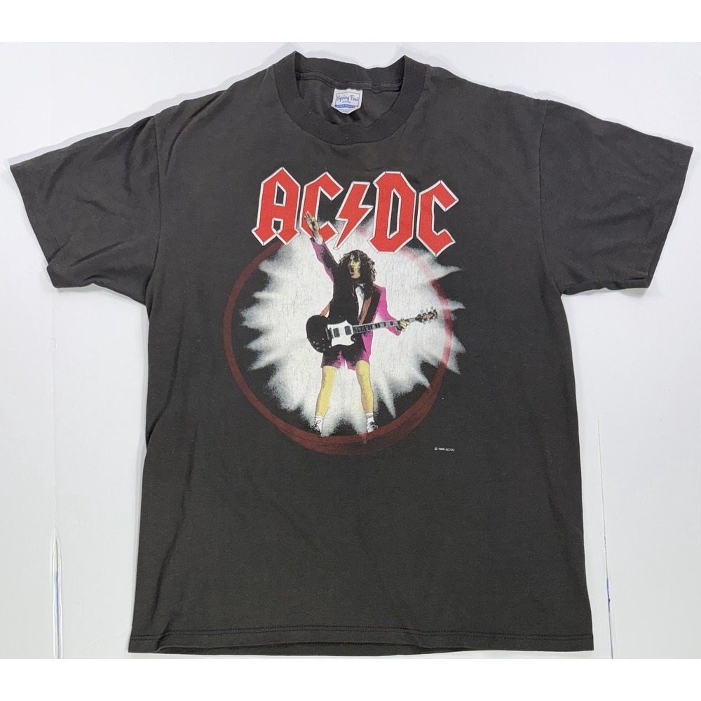 Vintage 80s AC/DC Blow Up Your Video World Tour 1988 Band T-Shirt USA L